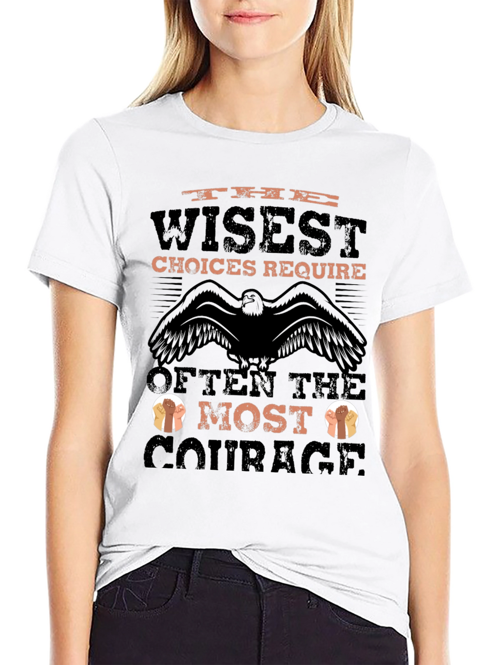 Wisest Choices Eagle Graphic Black T-Shirt