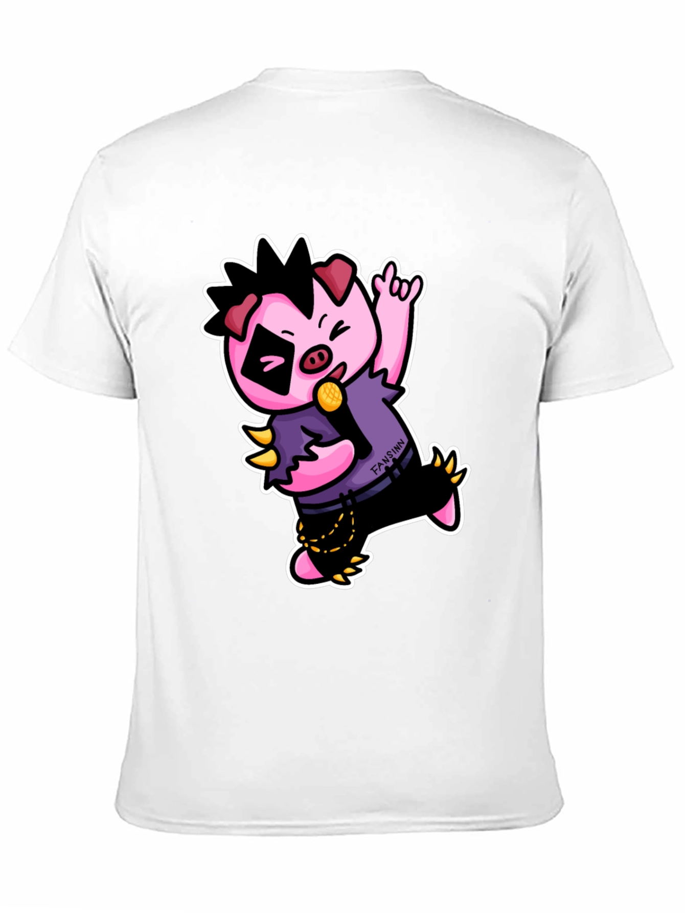 Cool Punk Pig T-Shirt - Black
