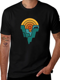 Retro Mountain & Sunset Graphic Tee - Adventure Awaits!