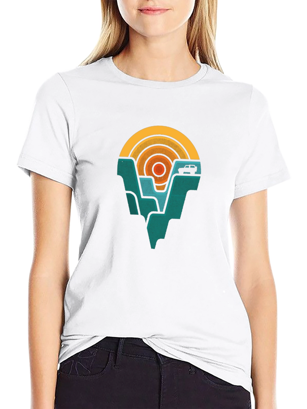 Retro Mountain & Sunset Graphic Tee - Adventure Awaits!