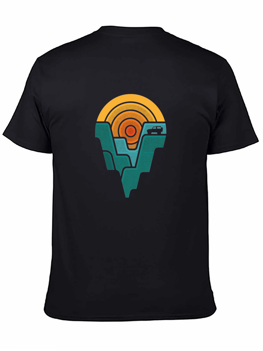 Retro Mountain & Sunset Graphic Tee - Adventure Awaits!
