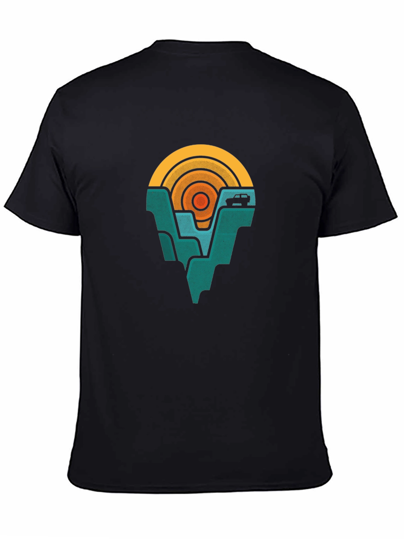 Retro Mountain & Sunset Graphic Tee - Adventure Awaits!