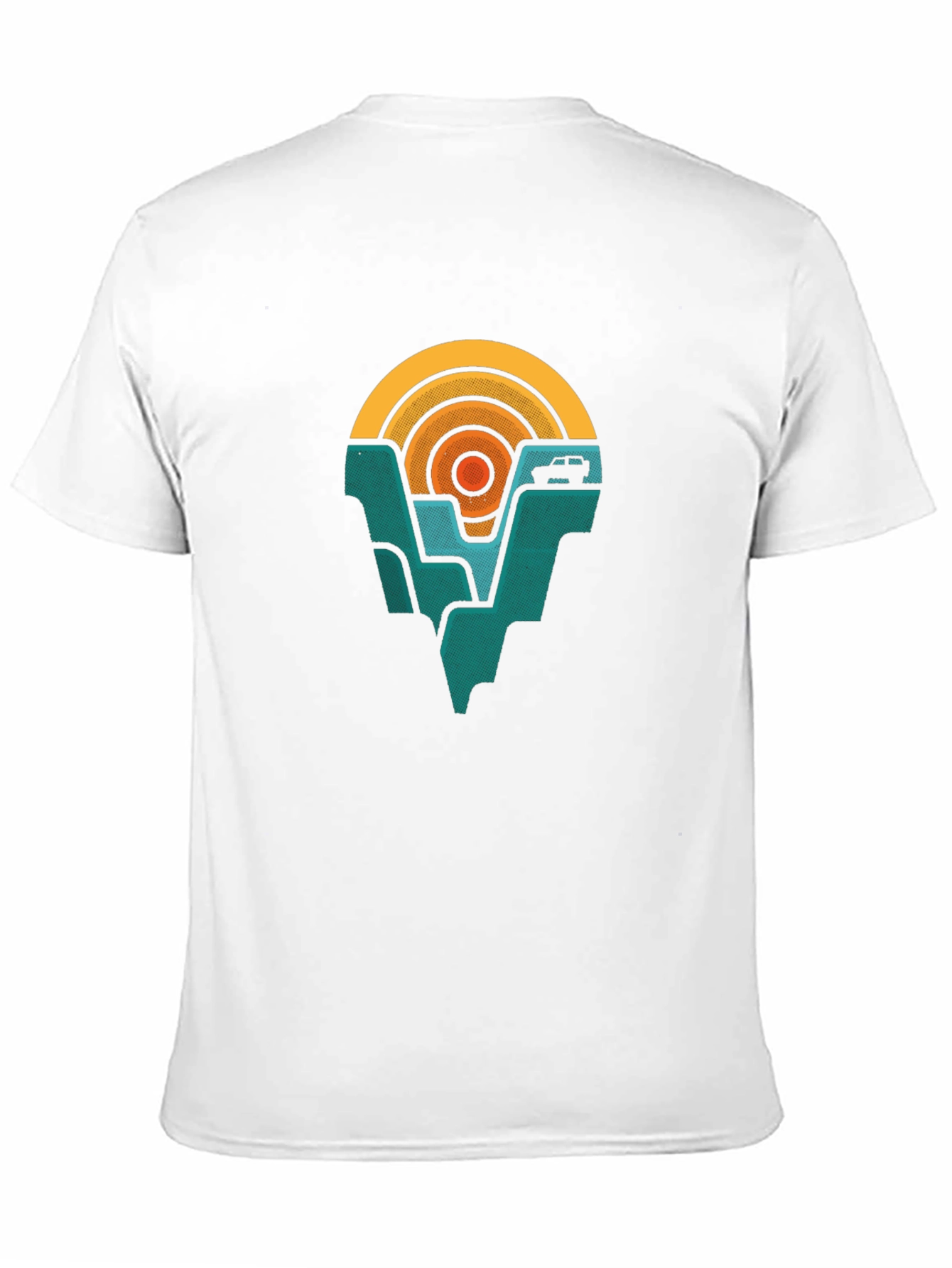Retro Mountain & Sunset Graphic Tee - Adventure Awaits!