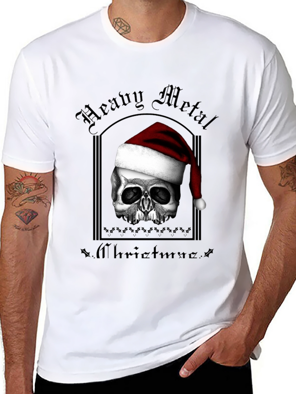 Heavy Metal Christmas Skull T-Shirt