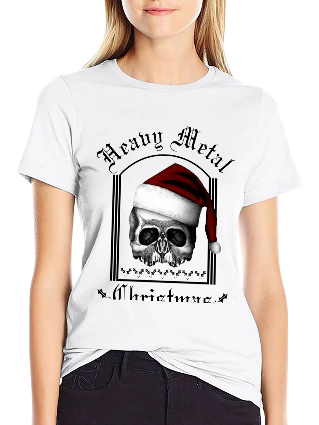 Heavy Metal Christmas Skull T-Shirt