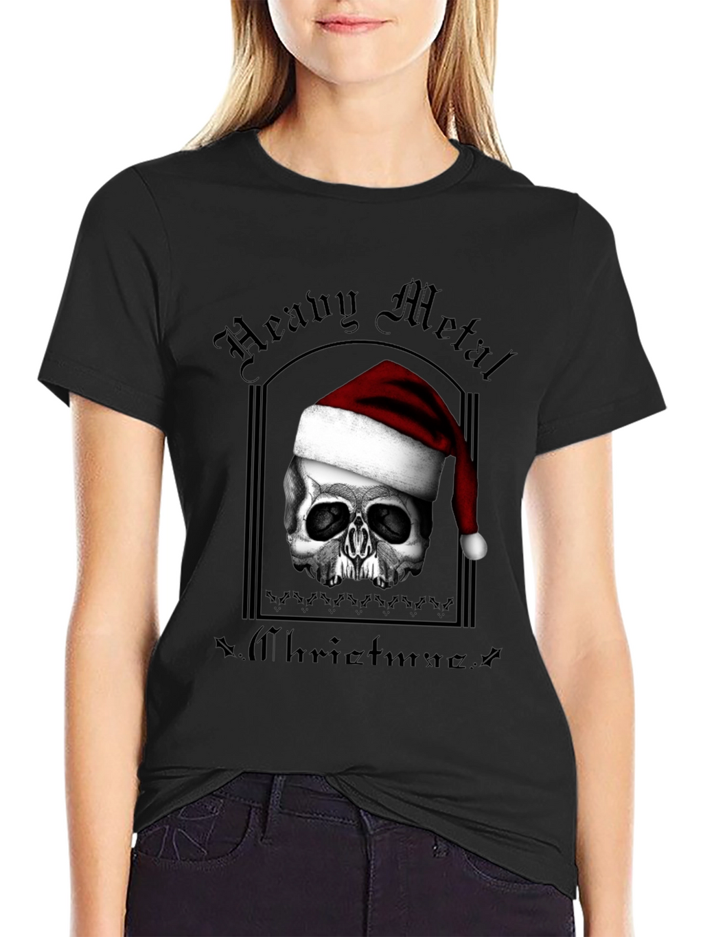 Heavy Metal Christmas Skull T-Shirt