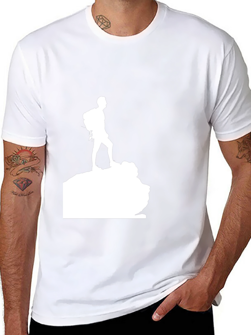 Hiking Silhouette Graphic Tee - Black