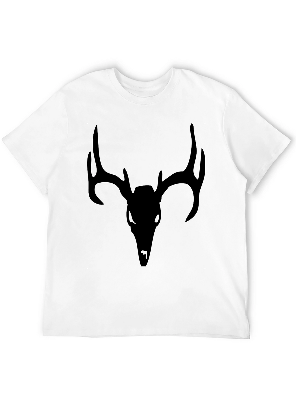Mens Black T-Shirt with Deer Skull Graphic