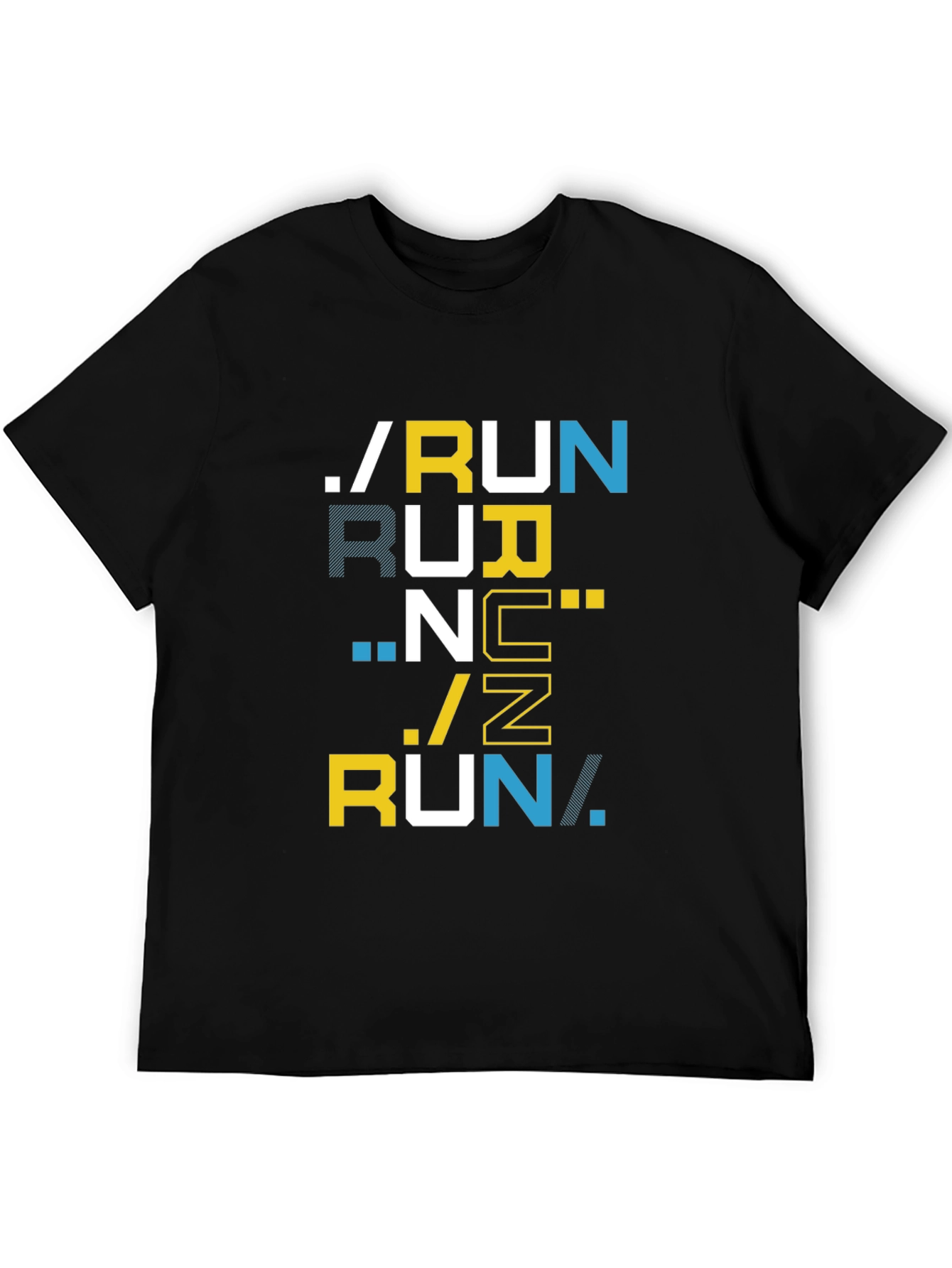 Stylish Black Running Themed Graphic T-Shirt