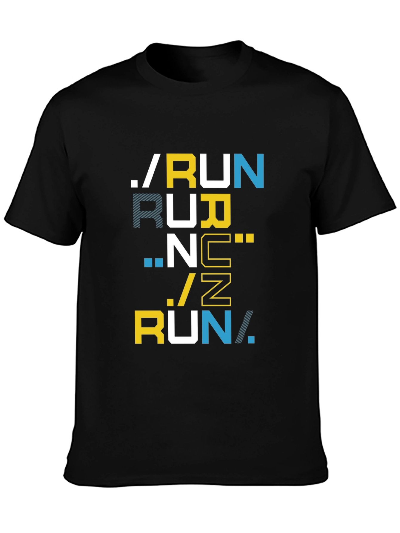 Stylish Black Running Themed Graphic T-Shirt