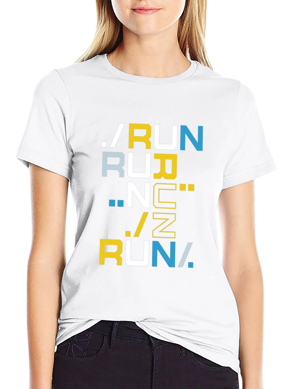 Stylish Black Running Themed Graphic T-Shirt