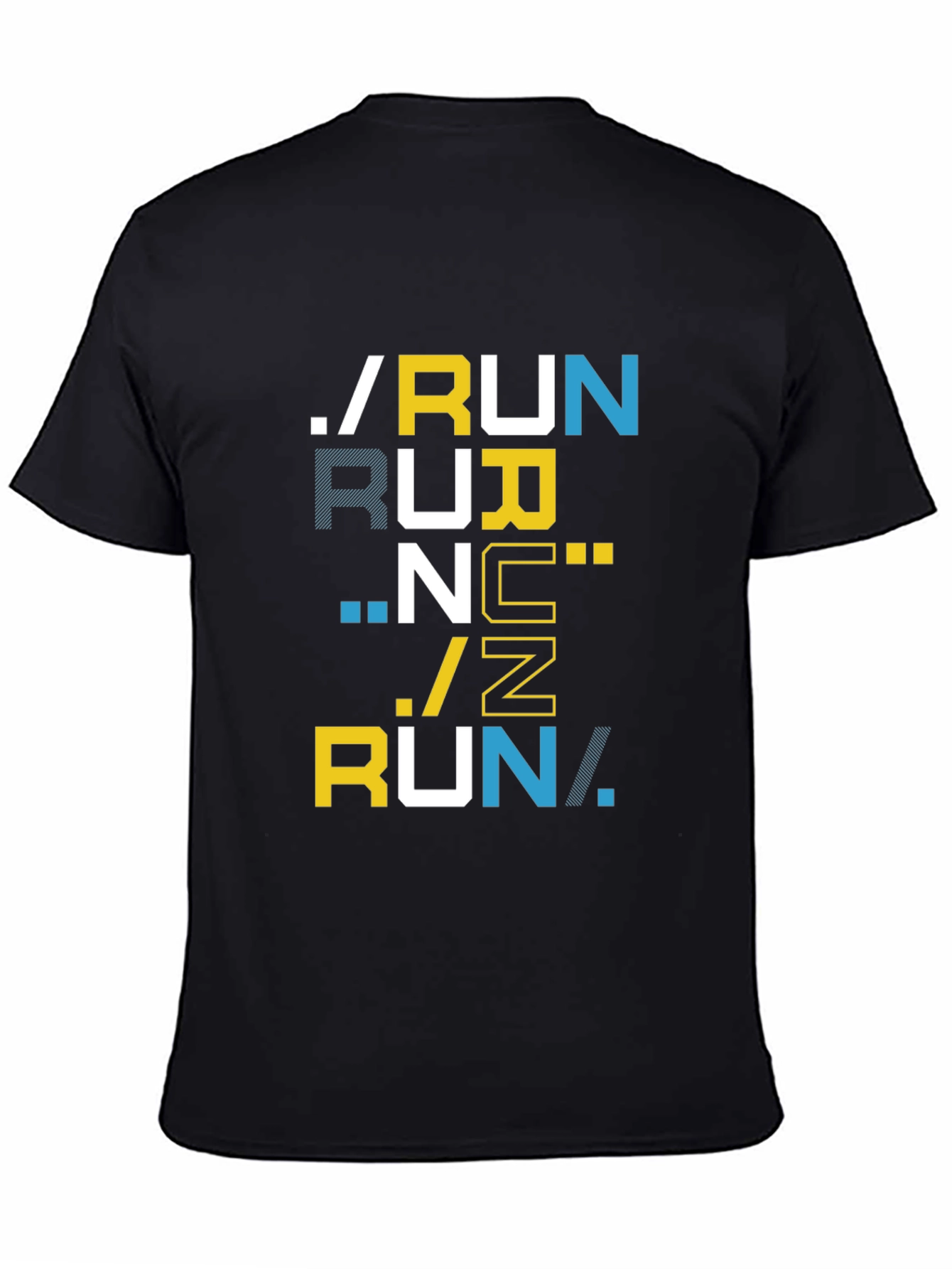 Stylish Black Running Themed Graphic T-Shirt