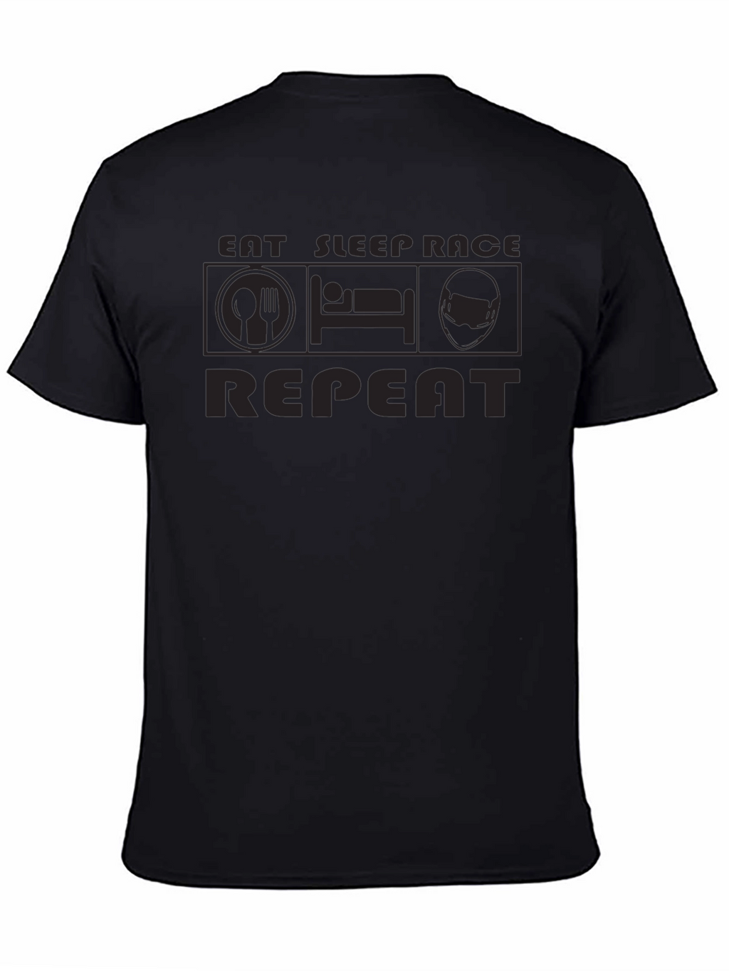 Eat Sleep Race Repeat Black T-Shirt