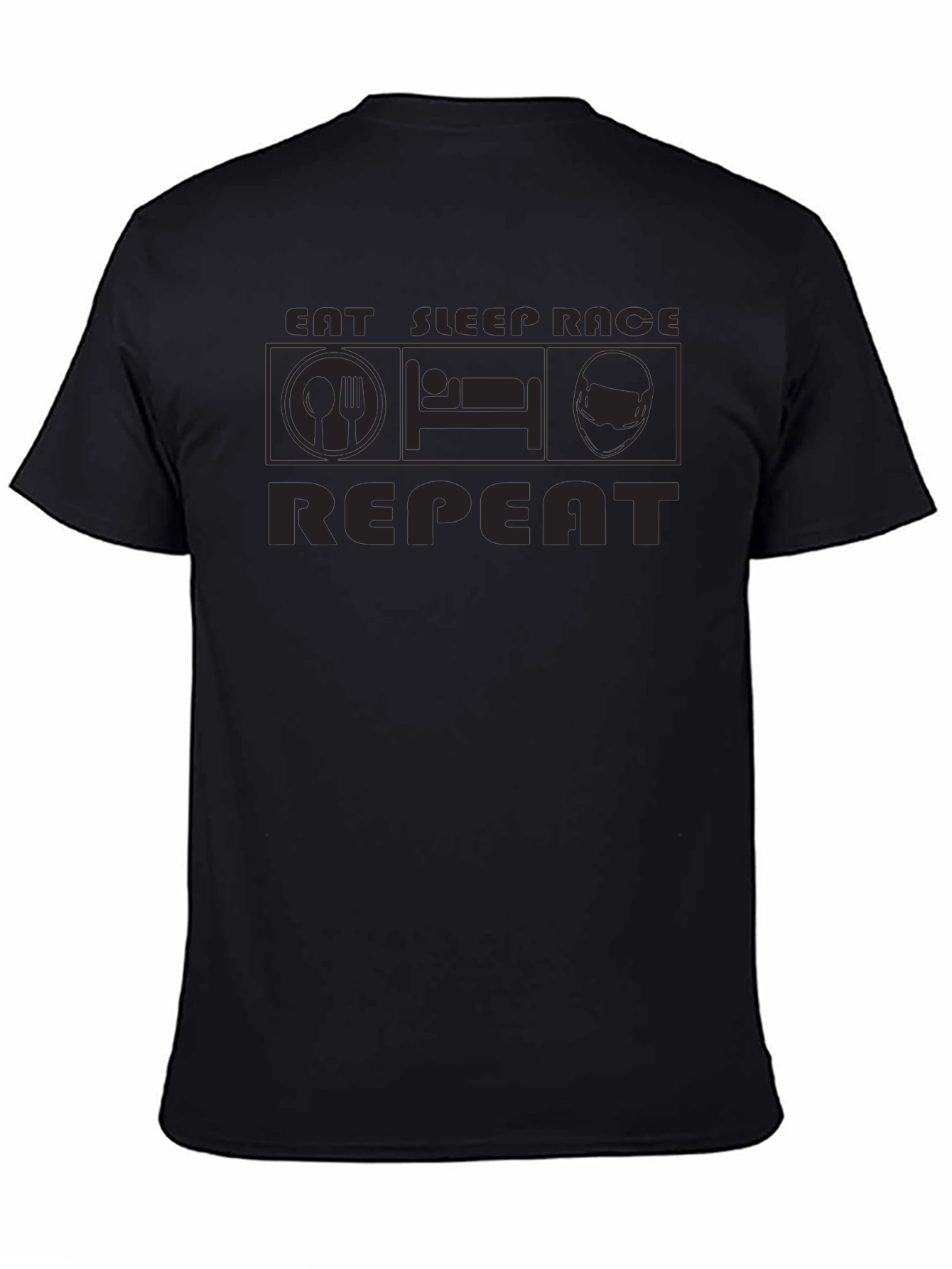 Eat Sleep Race Repeat Black T-Shirt