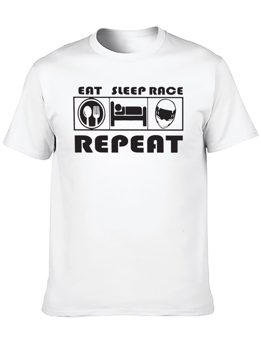 Eat Sleep Race Repeat Black T-Shirt