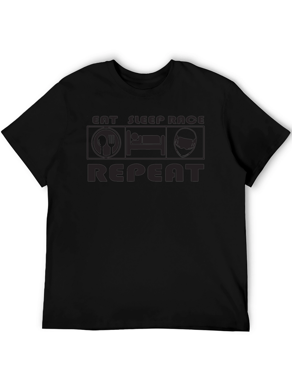 Eat Sleep Race Repeat Black T-Shirt