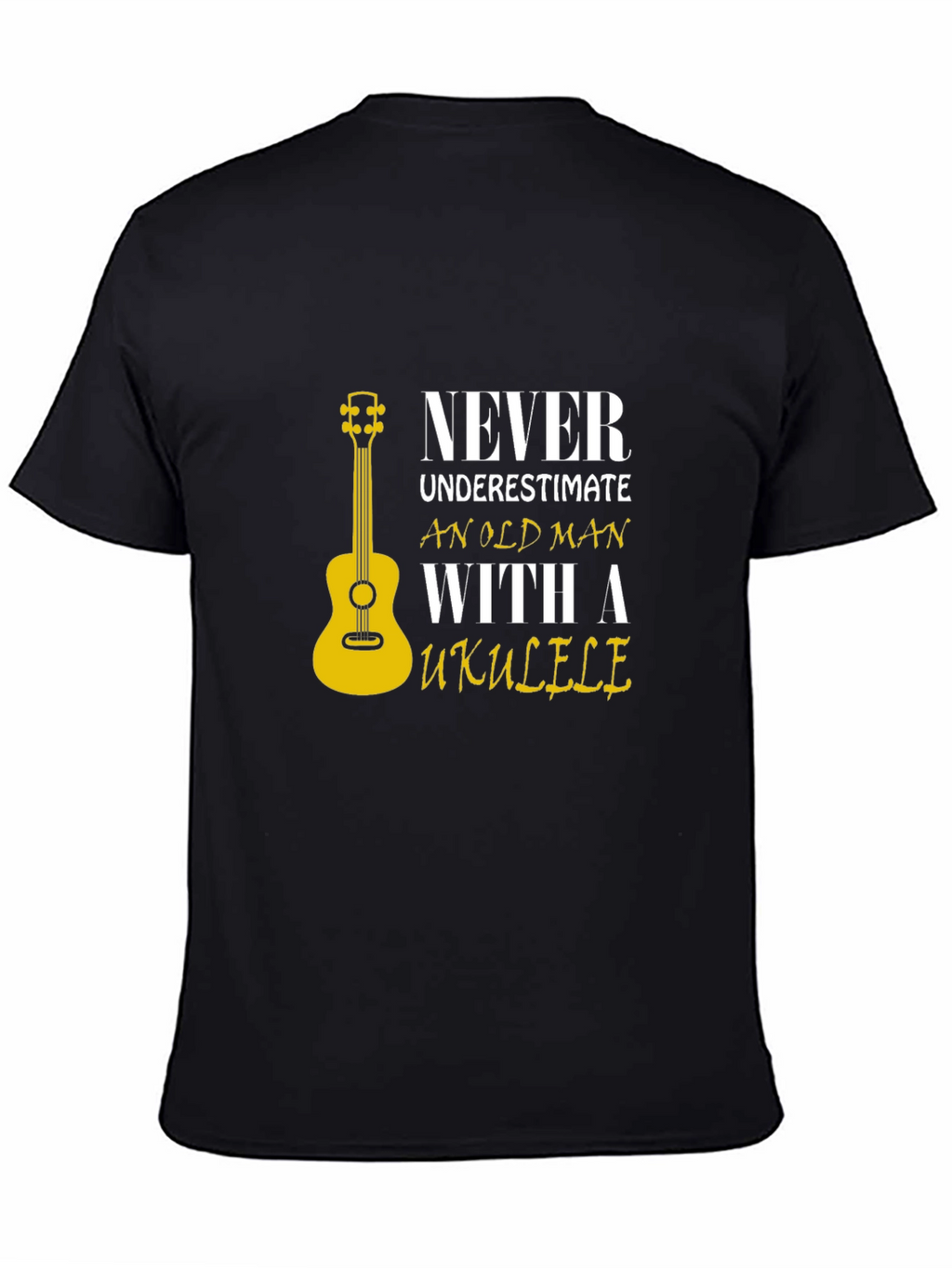 Never Underestimate Old Man with Ukulele T-Shirt