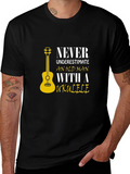 Never Underestimate Old Man with Ukulele T-Shirt
