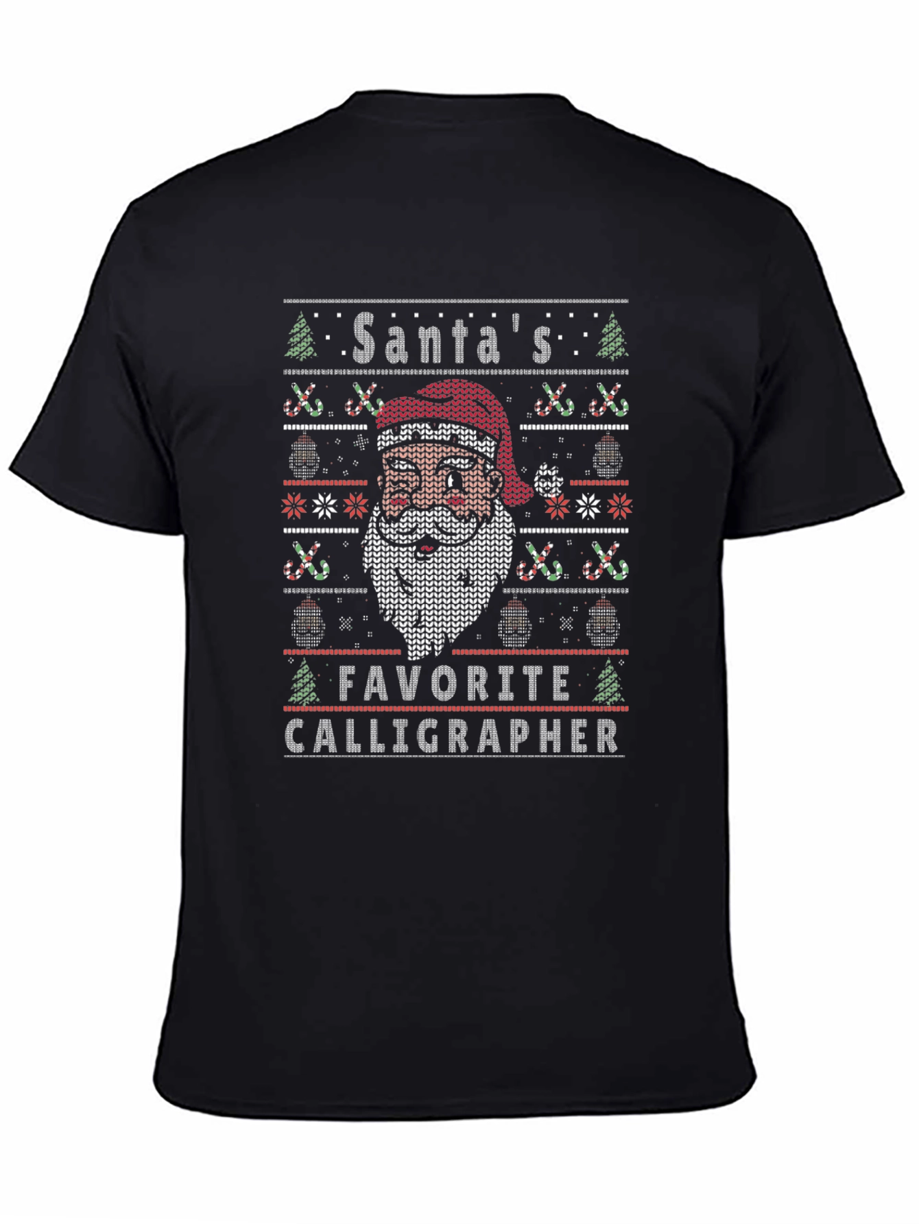 Santas Favorite Calligrapher Ugly Christmas Sweater T-Shirt