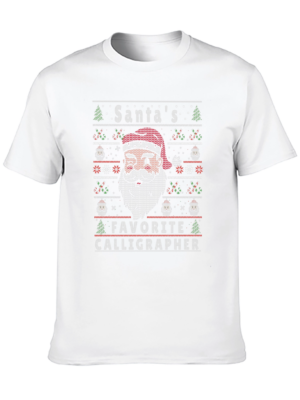 Santas Favorite Calligrapher Ugly Christmas Sweater T-Shirt