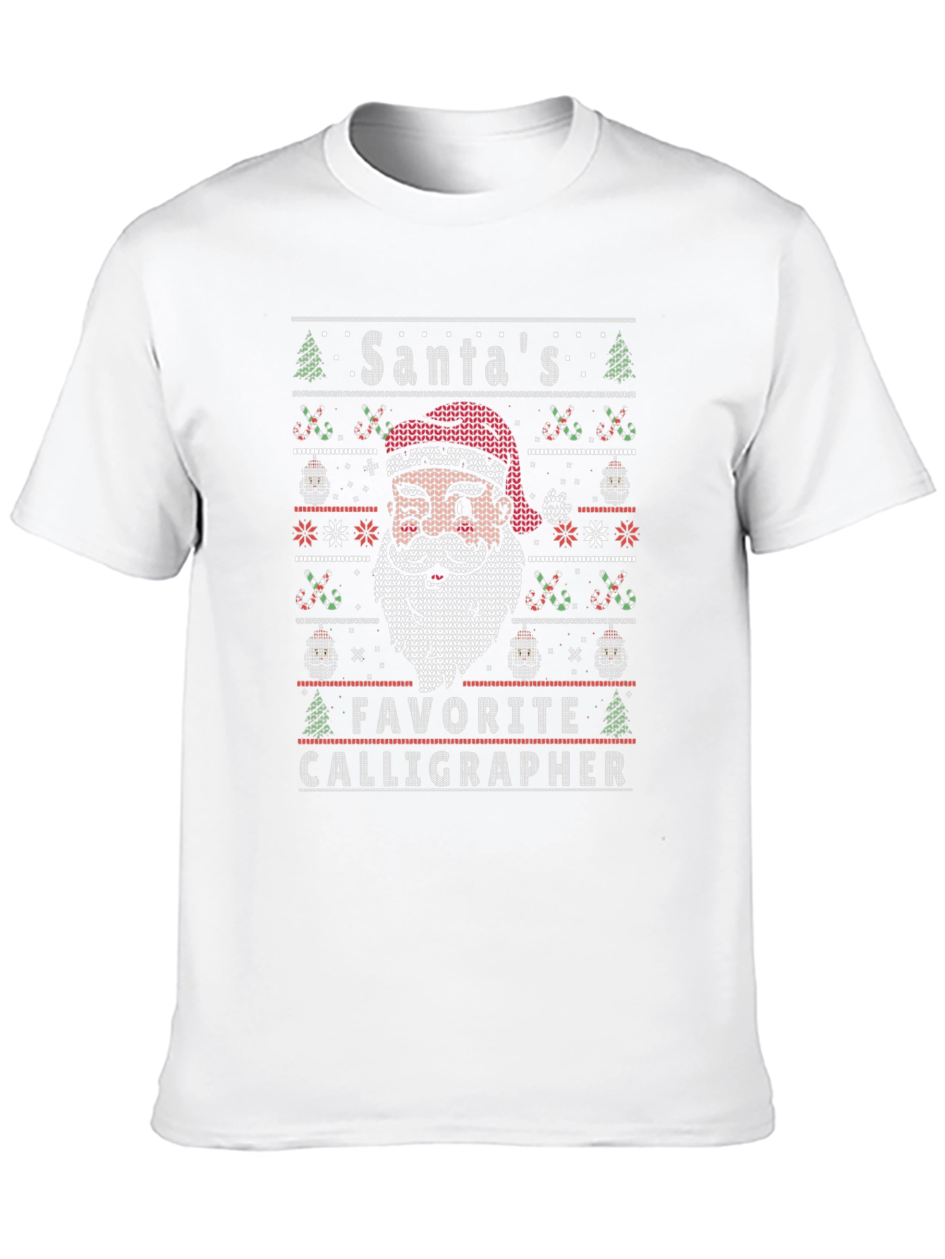 Santas Favorite Calligrapher Ugly Christmas Sweater T-Shirt