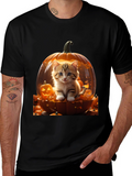 Halloween Kitten Pumpkin T-Shirt