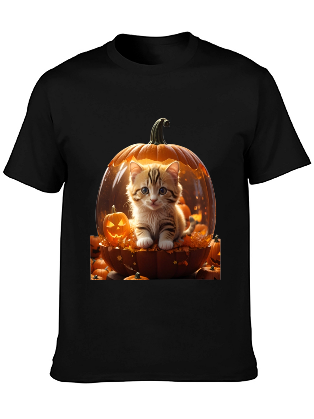 Halloween Kitten Pumpkin T-Shirt