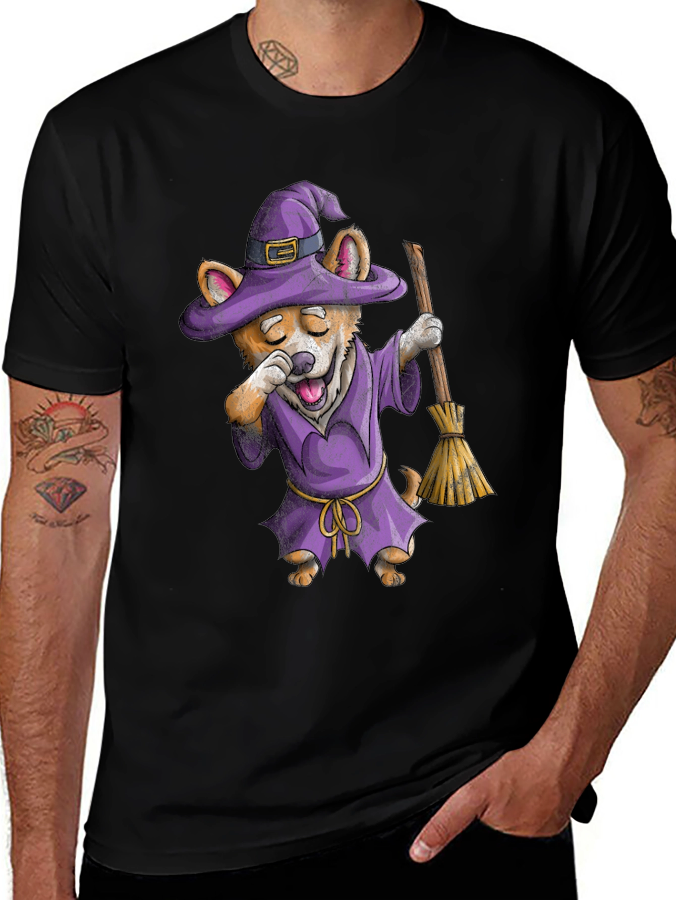 Corgi Witch T-Shirt - Halloween Costume Tee