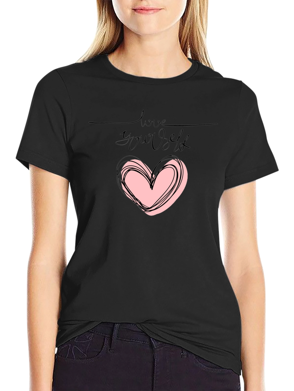 Love Yourself Graphic Tee - Trendy Black Shirt