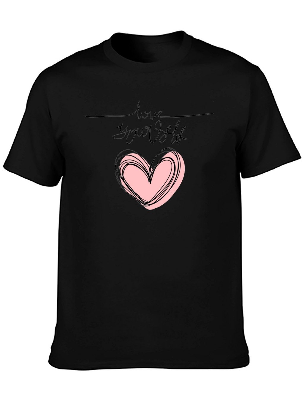 Love Yourself Graphic Tee - Trendy Black Shirt