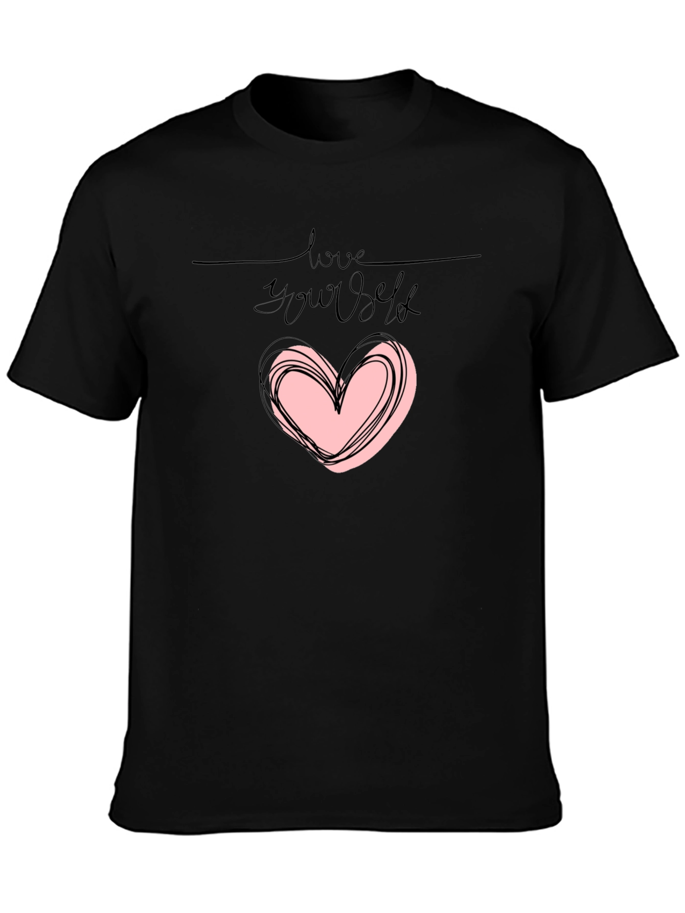 Love Yourself Graphic Tee - Trendy Black Shirt