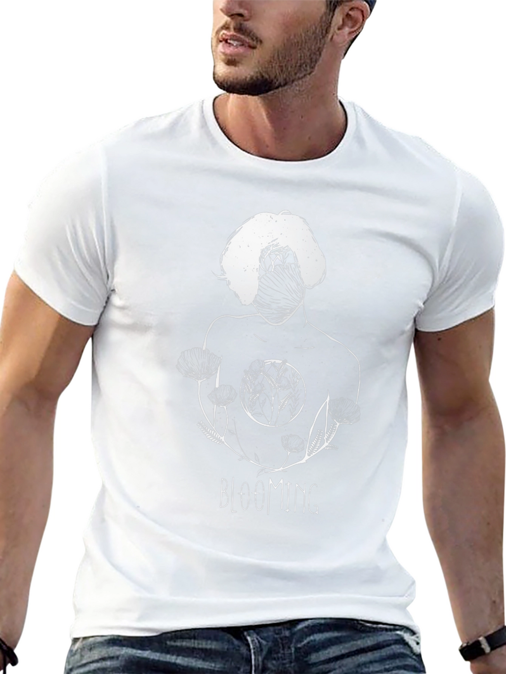Blooming Graphic Print Black T-Shirt