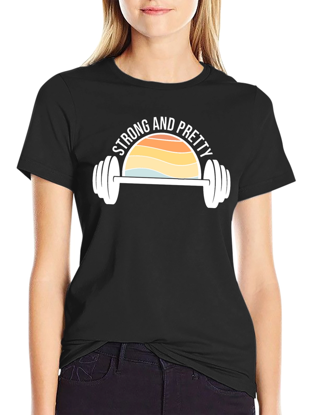 Strong & Pretty Graphic Tee - Fitness Motivation