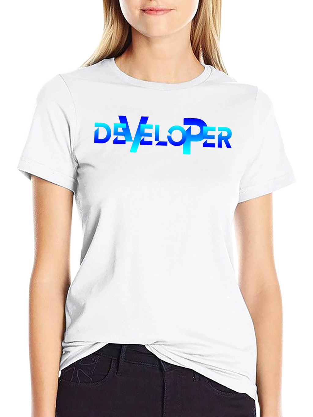 Developer T-Shirt - Gradient Text Design
