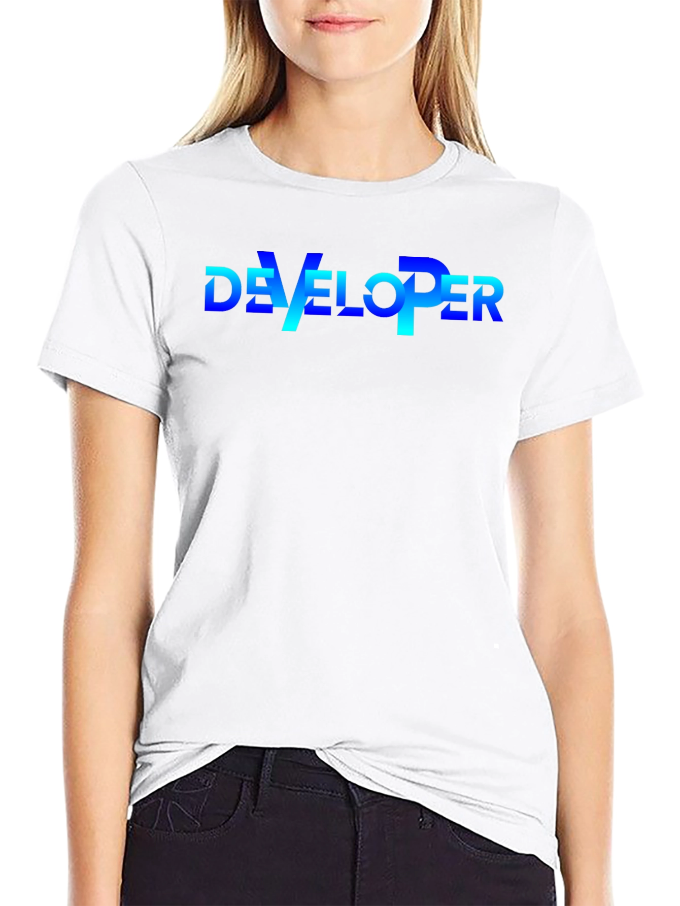 Developer T-Shirt - Gradient Text Design