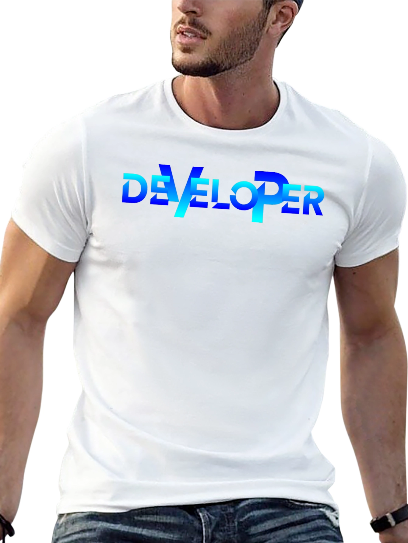 Developer T-Shirt - Gradient Text Design