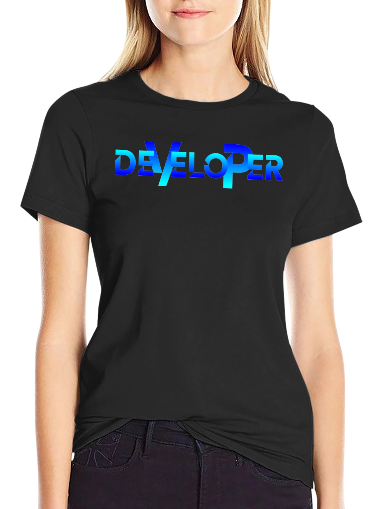 Developer T-Shirt - Gradient Text Design