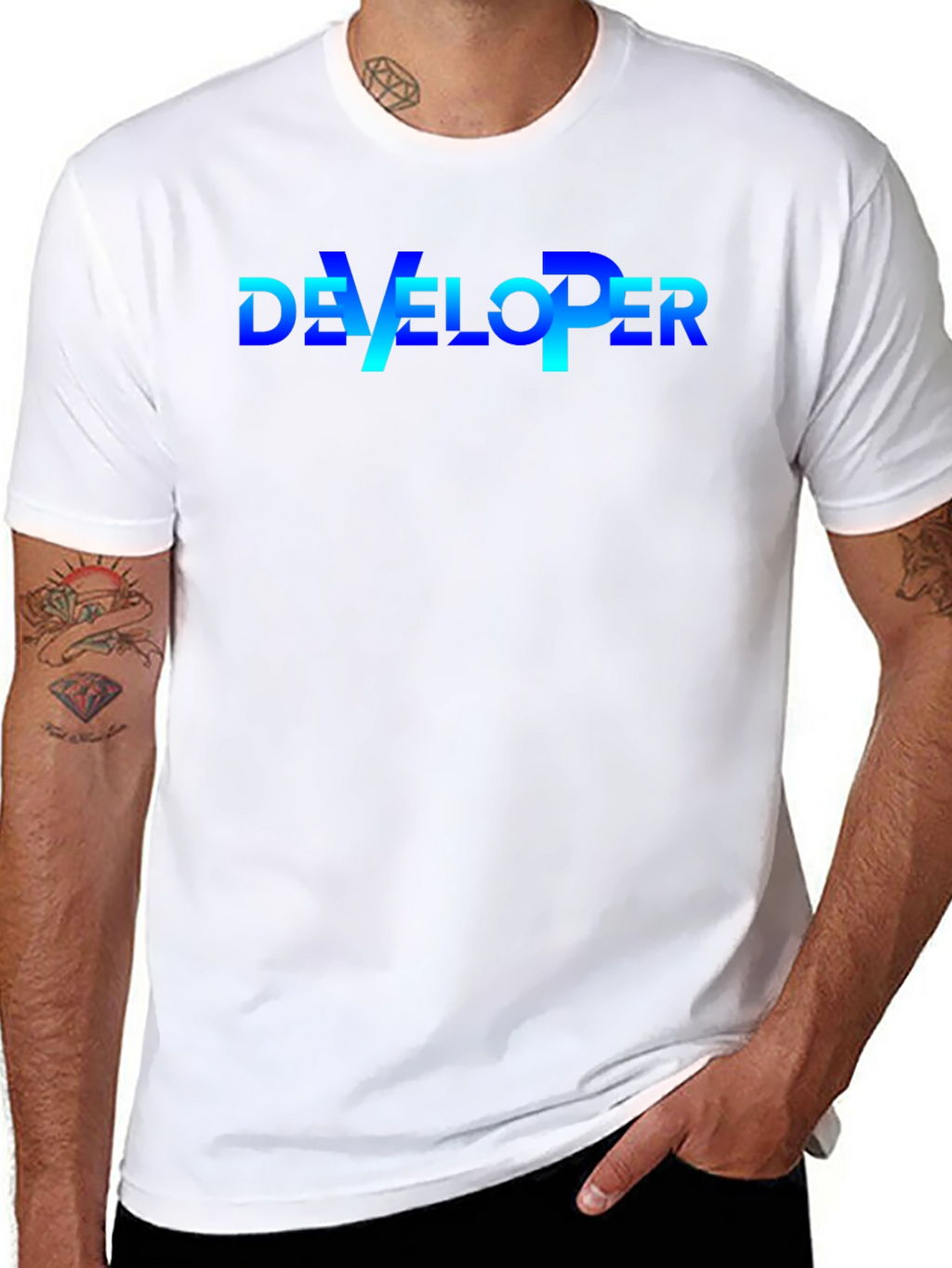 Developer T-Shirt - Gradient Text Design