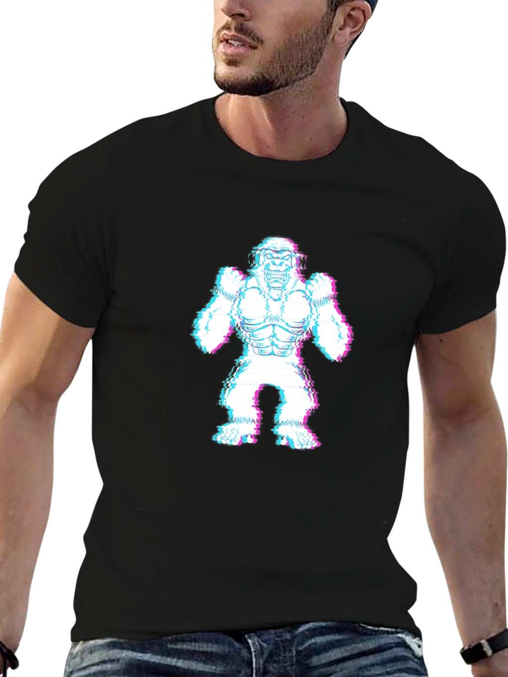 Glitch Gorilla Black T-Shirt