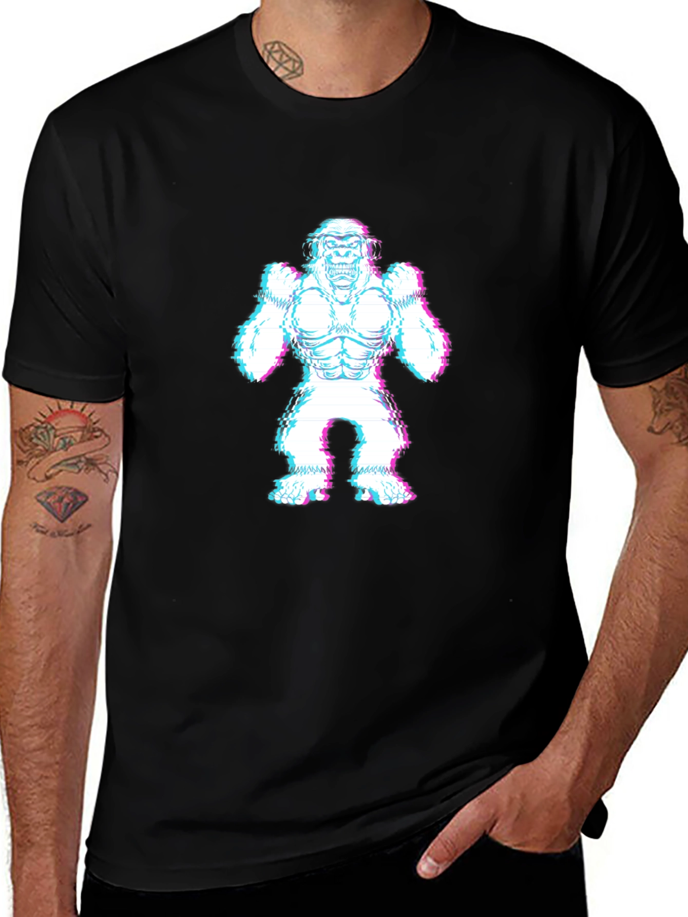 Glitch Gorilla Black T-Shirt