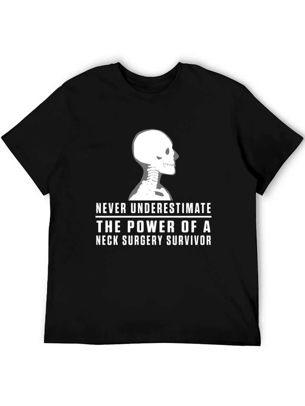 Neck Surgery Survivor T-Shirt - Skeleton Design
