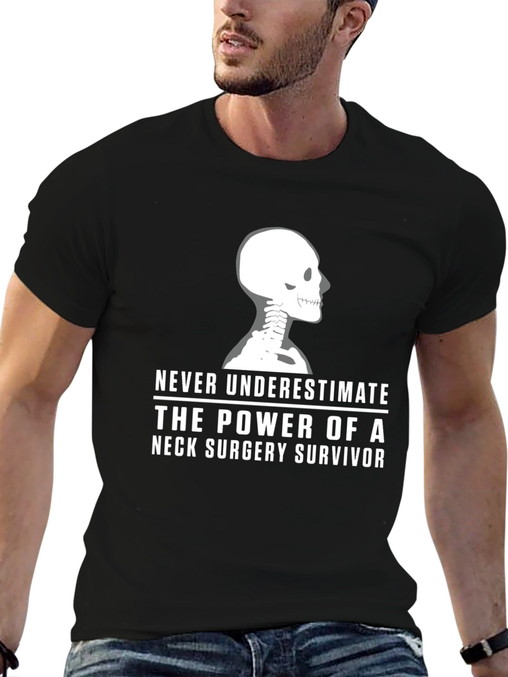 Neck Surgery Survivor T-Shirt - Skeleton Design