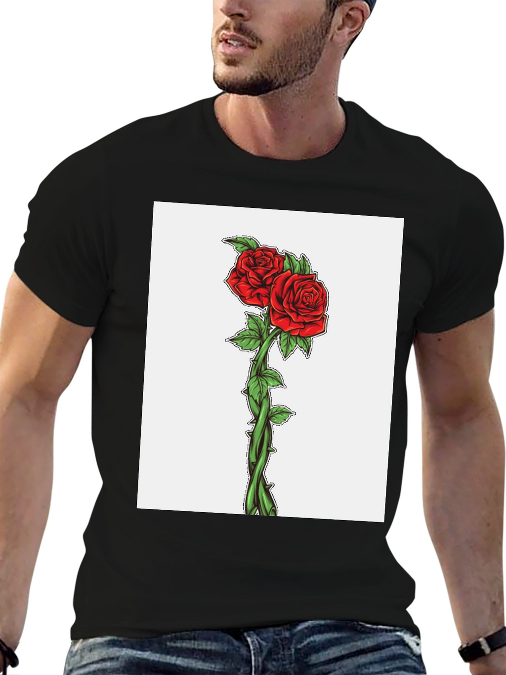 Rose Graphic T-Shirt - Black