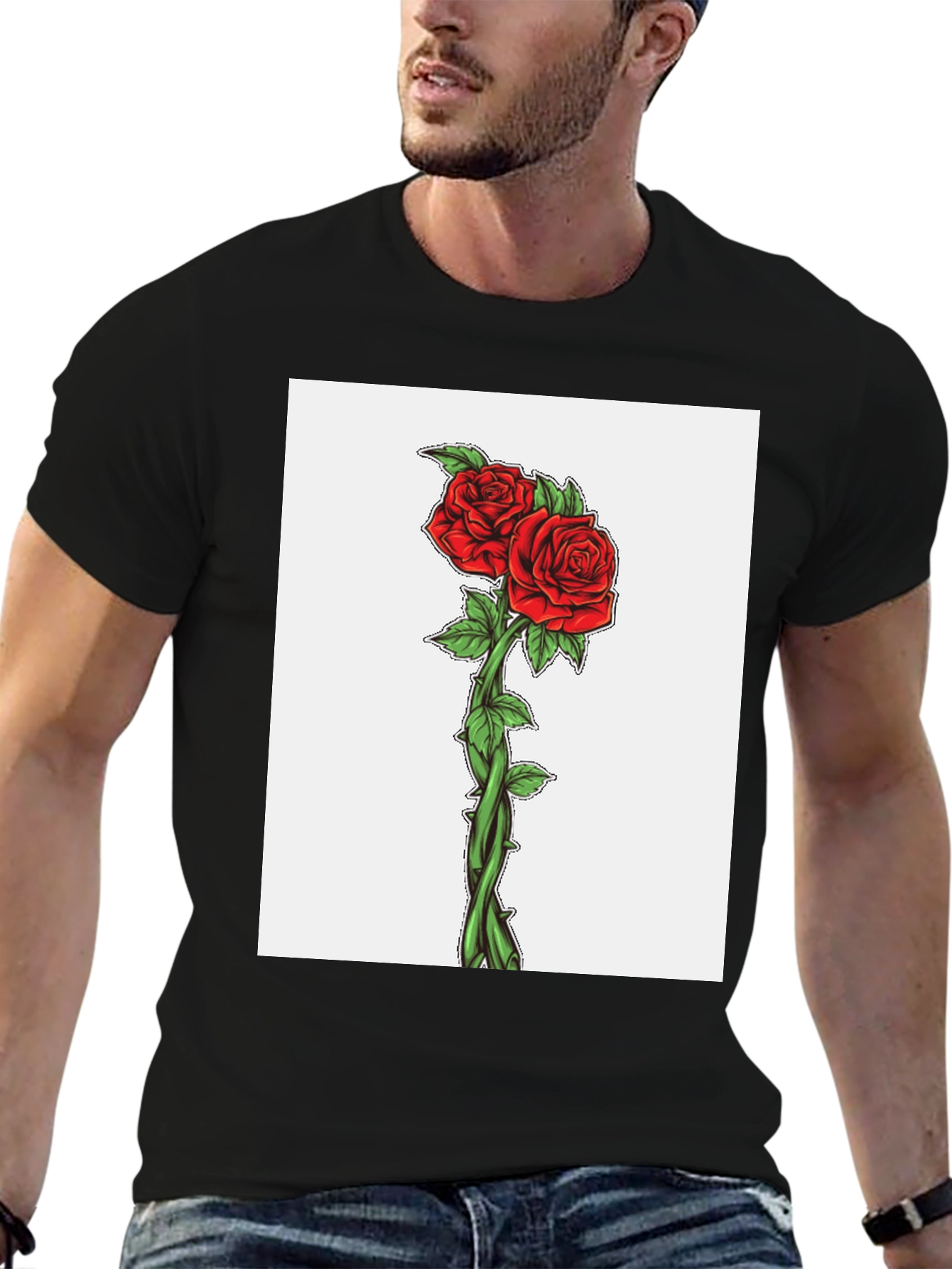 Rose Graphic T-Shirt - Black