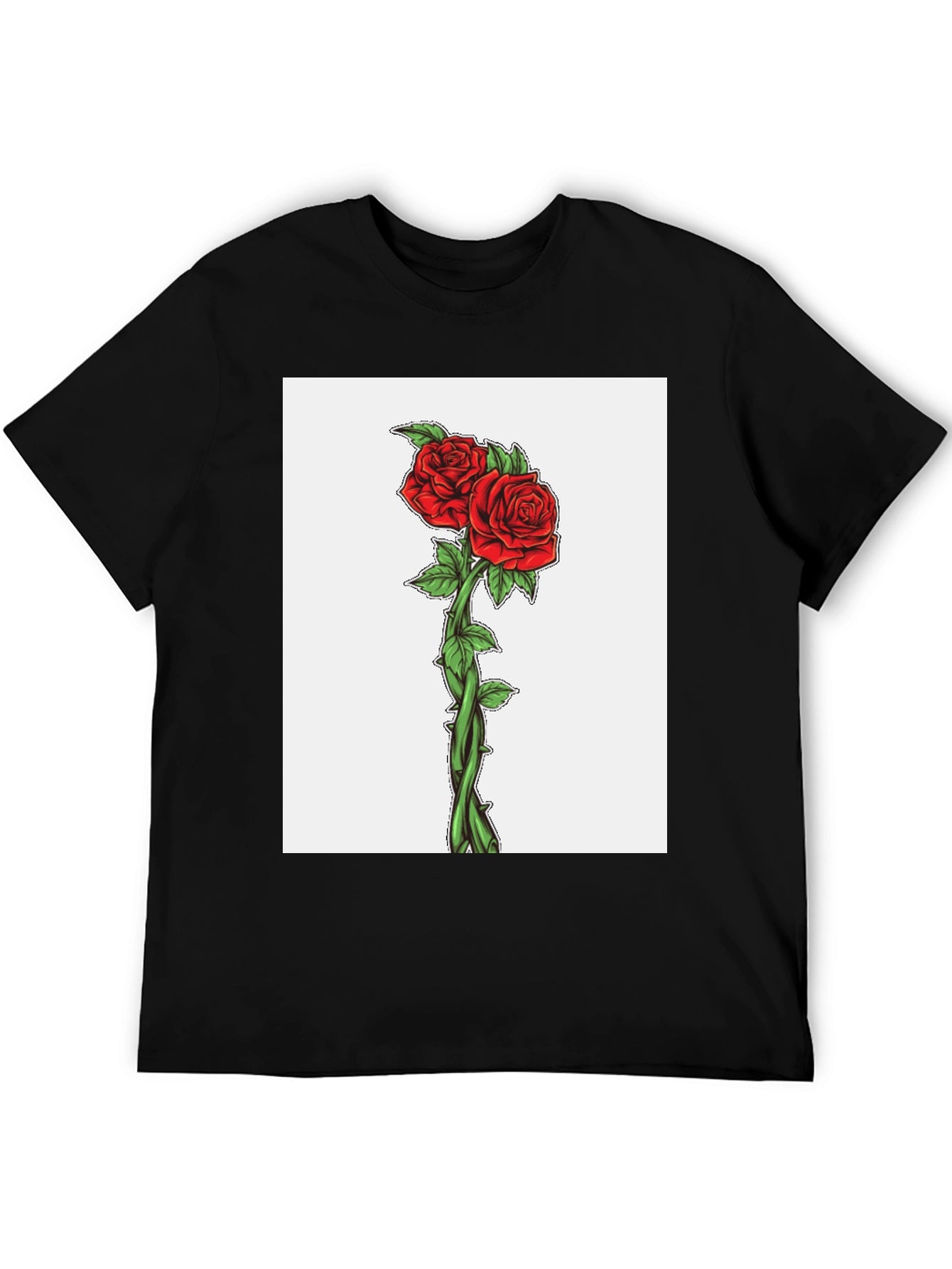 Rose Graphic T-Shirt - Black