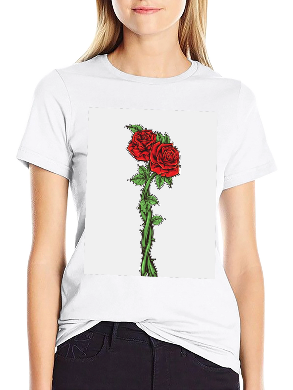 Rose Graphic T-Shirt - Black