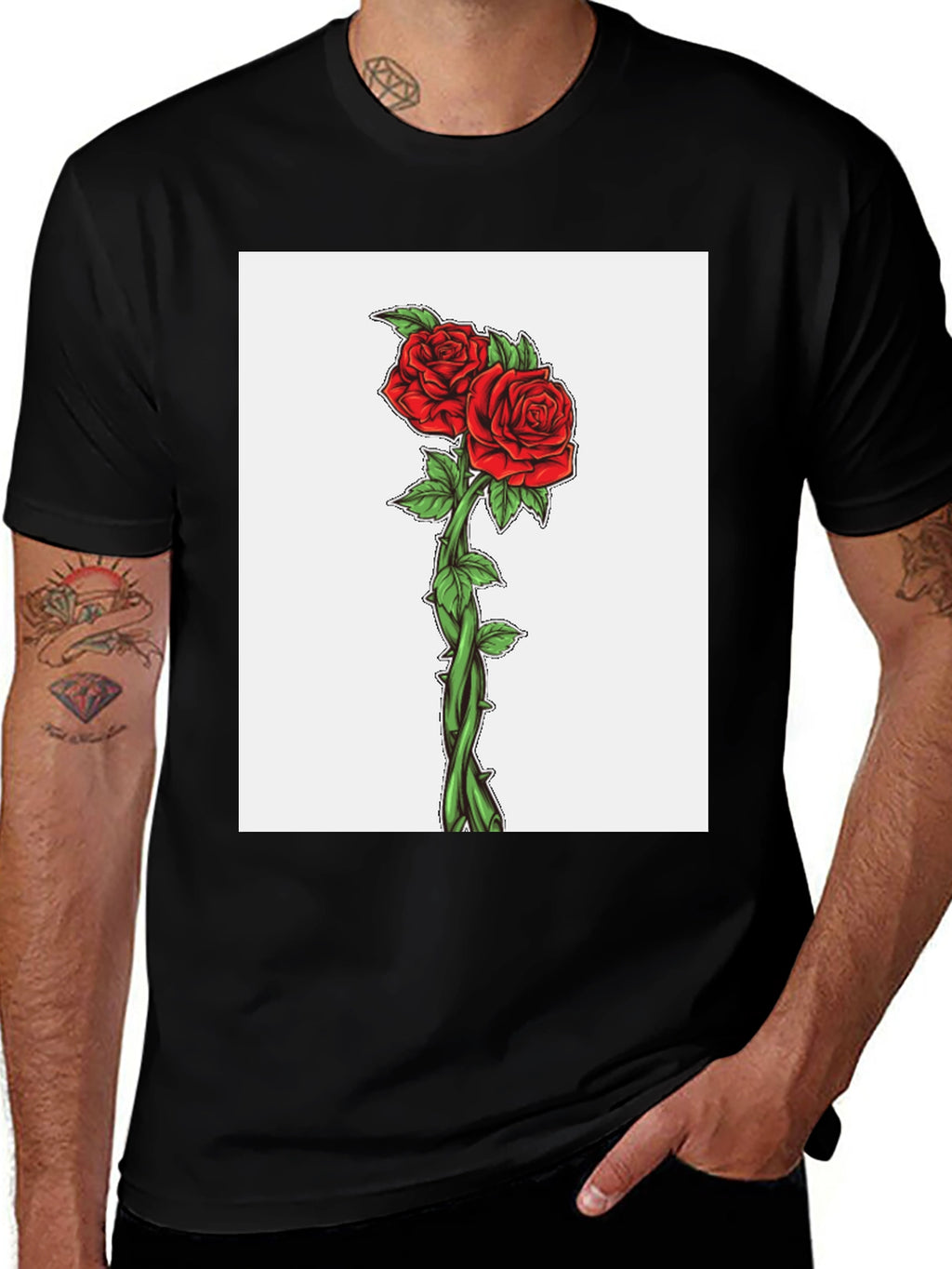 Rose Graphic T-Shirt - Black