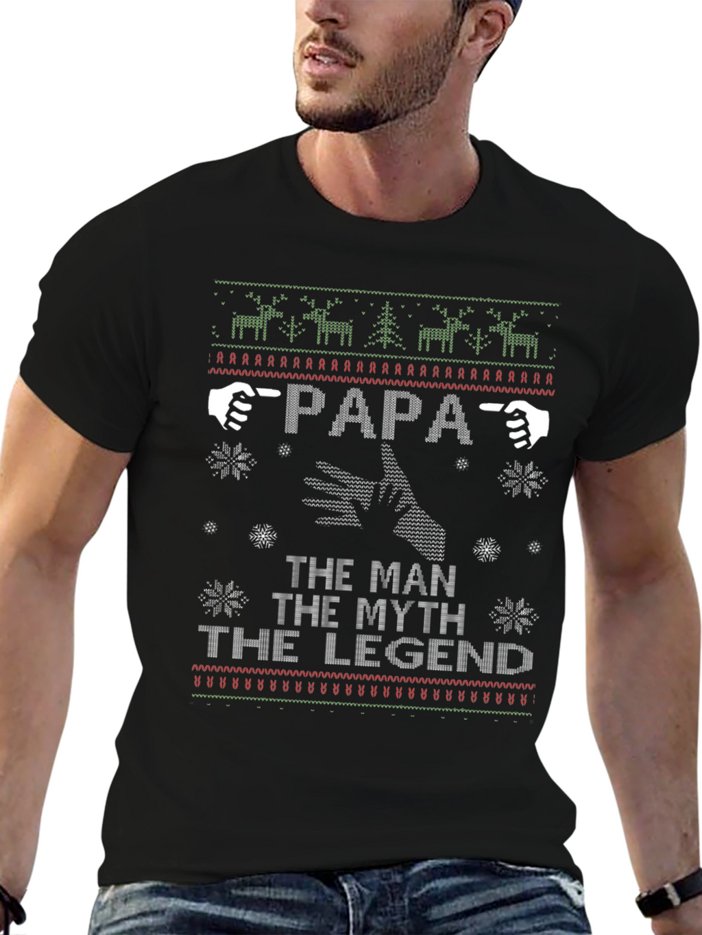 Papa The Man Myth Legend Christmas T-Shirt