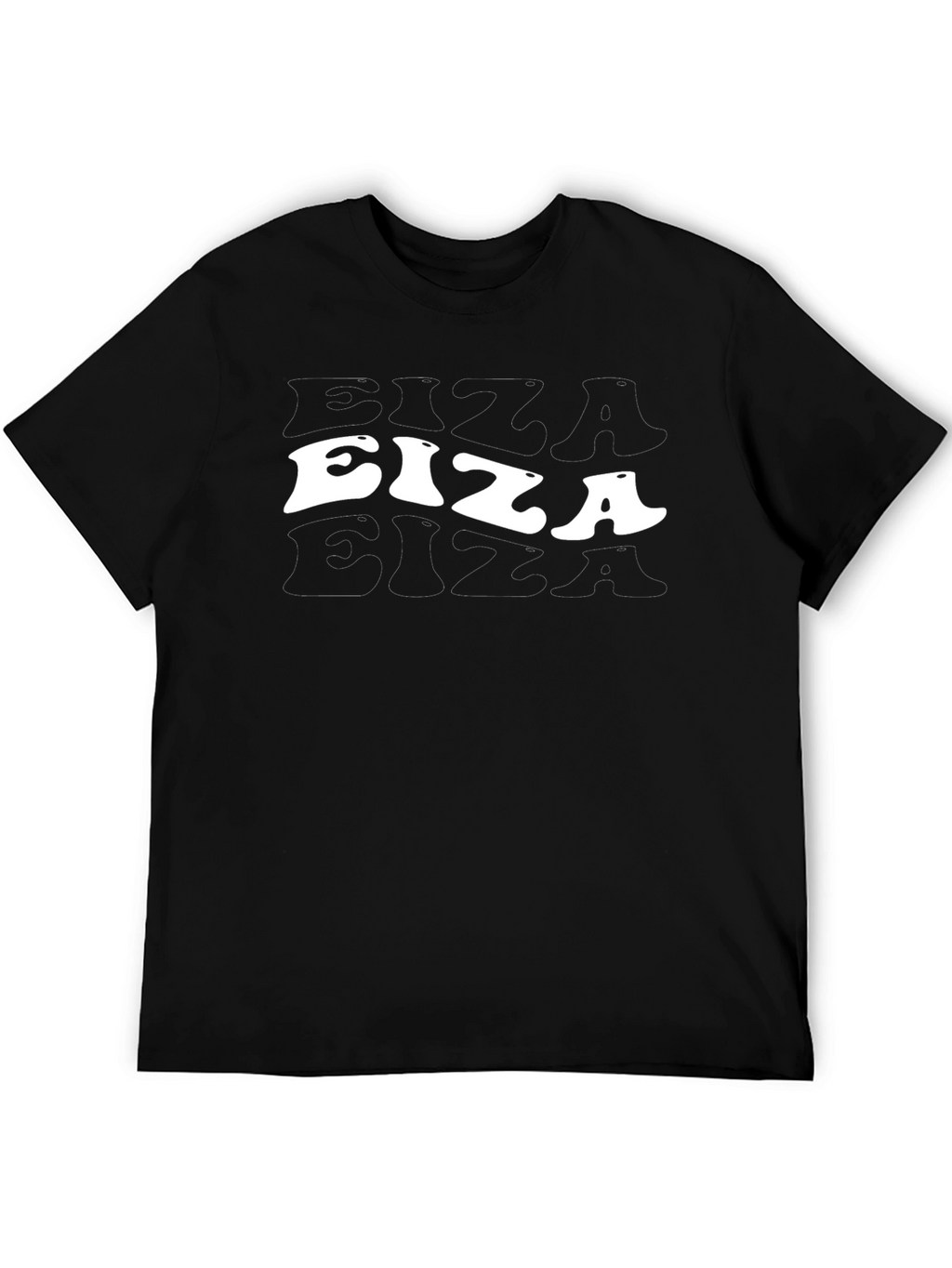 Retro Ibiza Text Black Graphic Tee