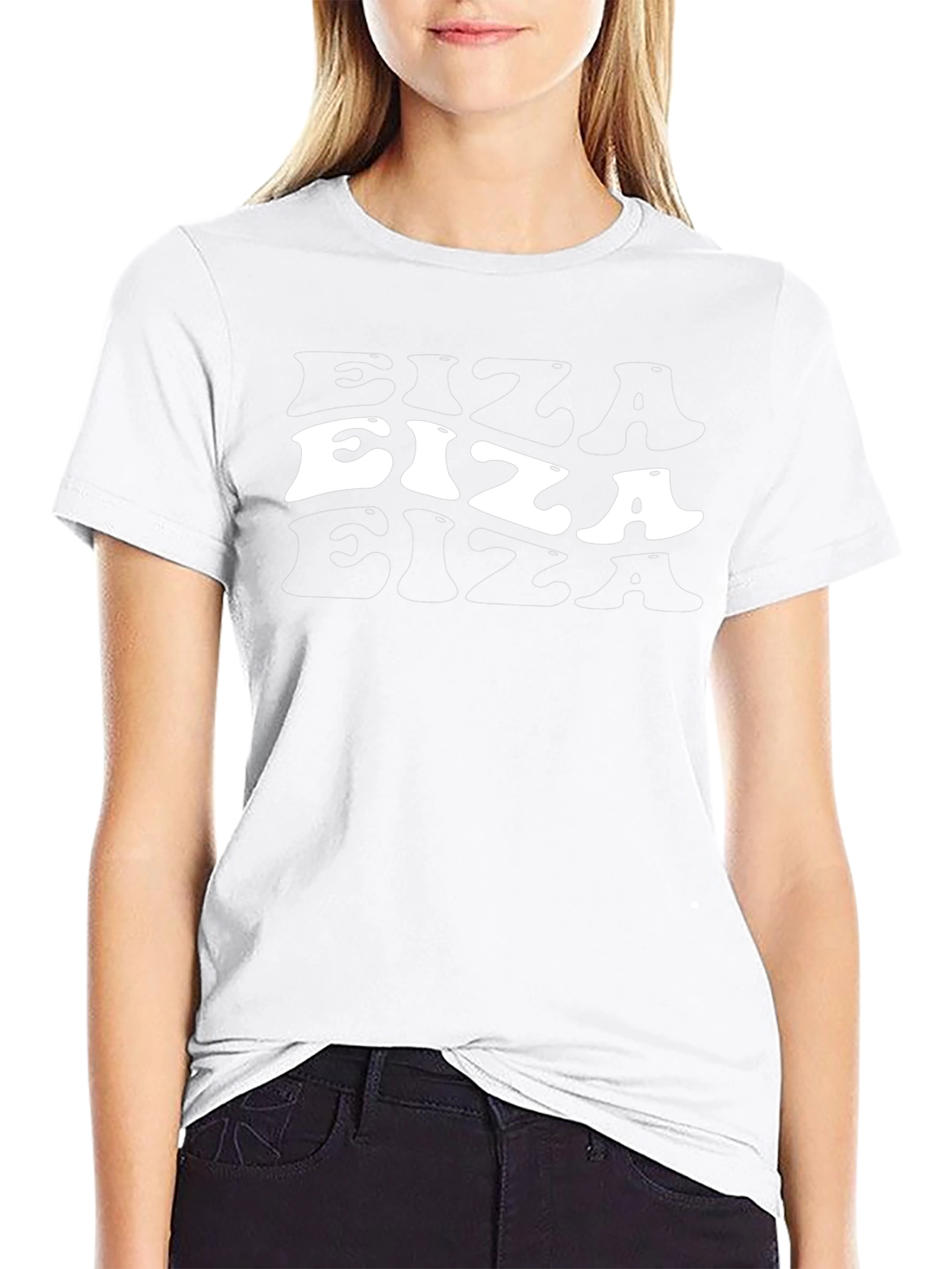Retro Ibiza Text Black Graphic Tee